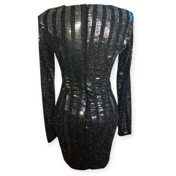 PRIVY BLACK & SILVER MINI DRESS SZ.S EUC. - Picture 10 of 13